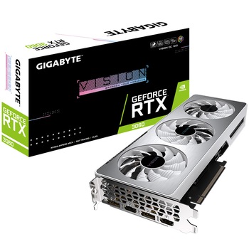 Placa video Gigabyte GeForce® RTX™ 3060 VISION OC 2.0 LHR, 12GB GDDR6, 192-bit Placa video Gigabyte GeForce® RTX™ 3060 VISION OC 2.0 LHR, 12GB GDDR6, 192-bit