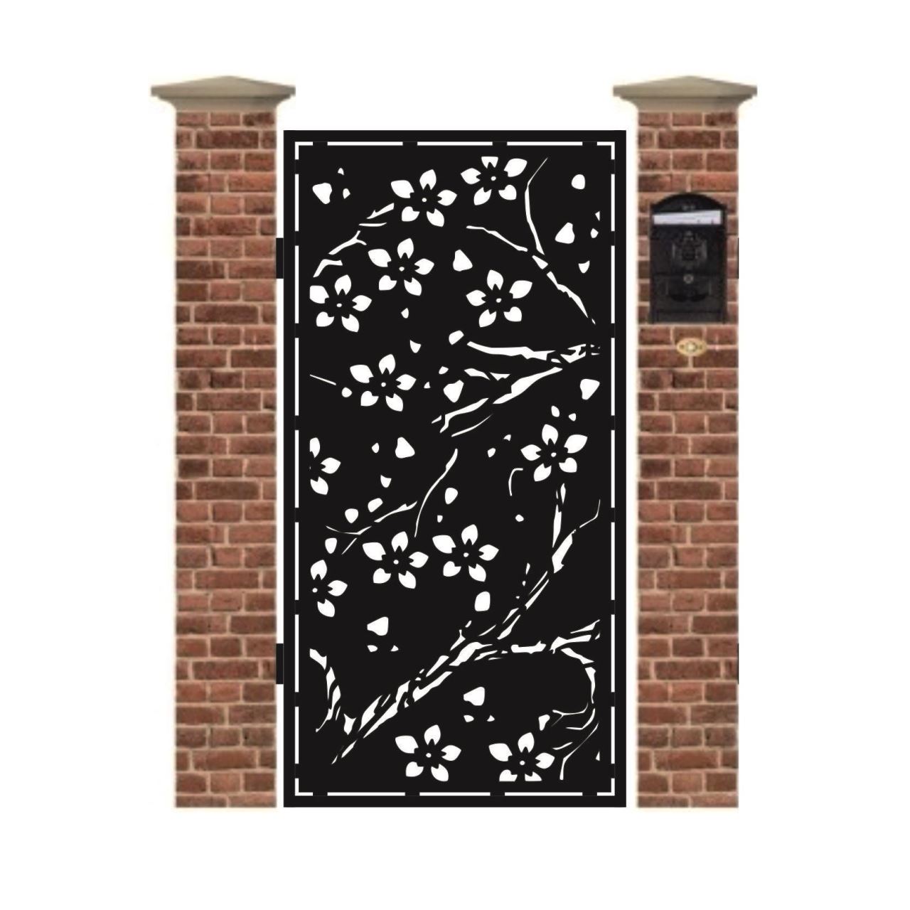 Poarta pietonala din tabla debitata cu plasma JACARANDA 1940 x 990 mm