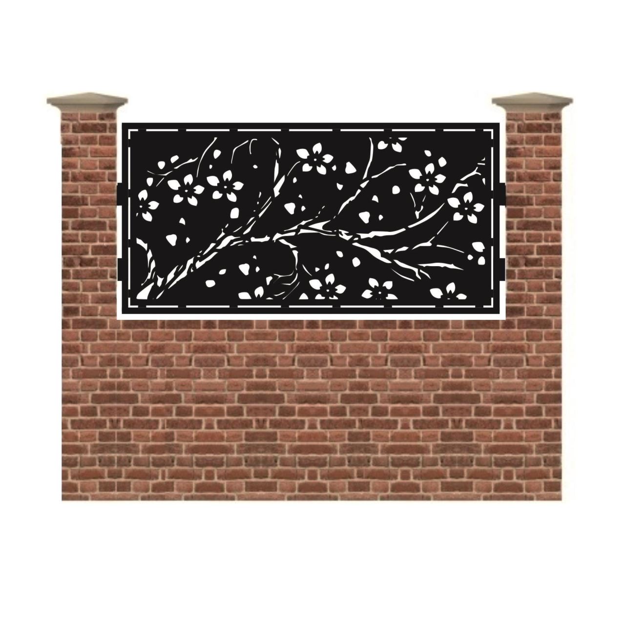 Panou de gard mic din tabla debitata cu plasma JACARANDA 990x1940 mm