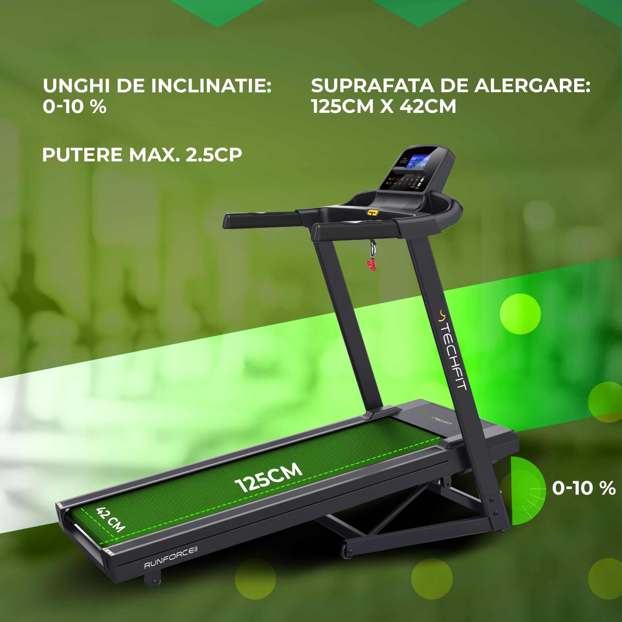 Banda alergare TECHFIT RUNFORCEII, motor CP continuu/ CP