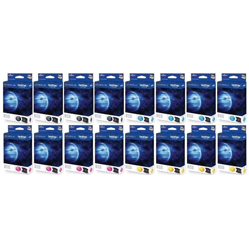 Set Cartus cerneala Brother Original 4x LC1280XLBK Negru 4x LC1280XLC Cyan 4x LC1280XLM Magenta 4x LC1280XLY Galben 24000 pagini