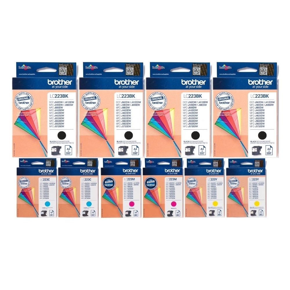 Set Cartus cerneala Brother Original 4x LC223BK Negru 2x LC223C 2x LC223M Magenta 2x LC223Y Galben 5500 pagini