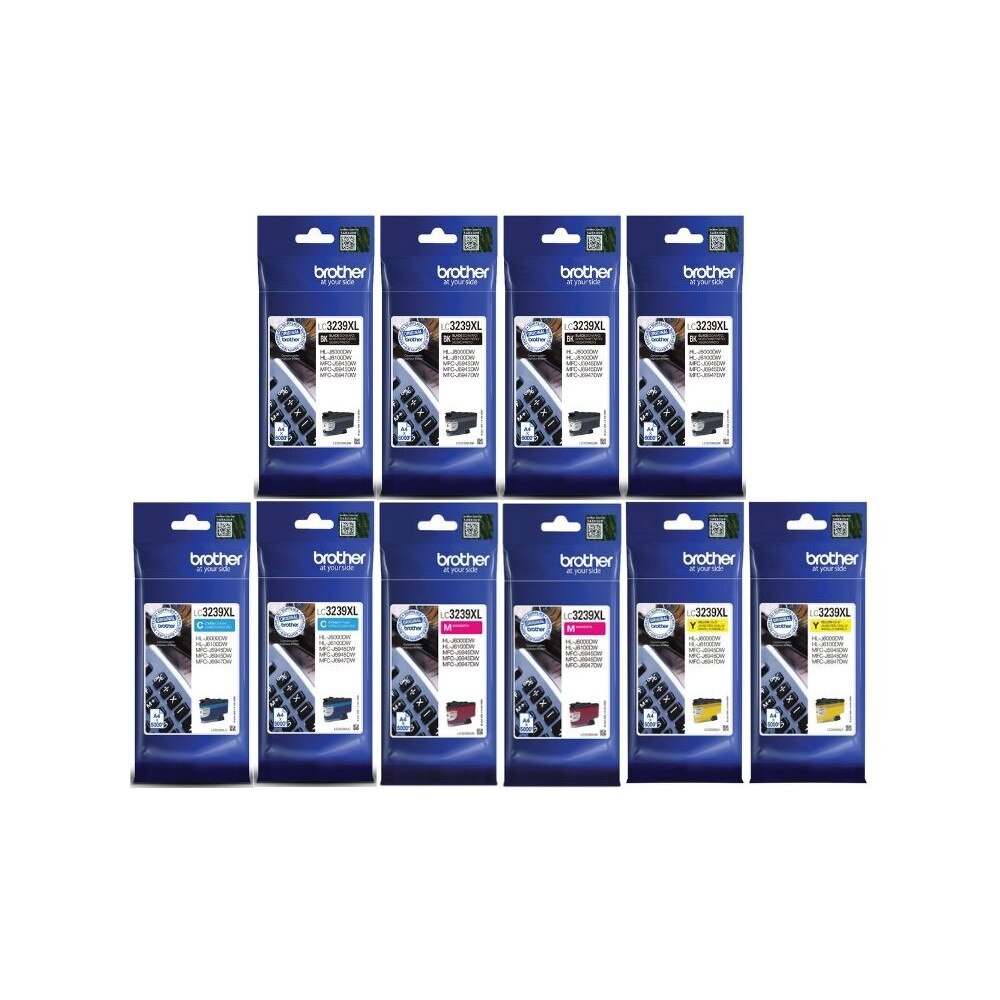 Set Cartus cerneala Brother Original 4x LC3239XLBK Negru 2x LC3239XLC 2x LC3239XLM Magenta 2x LC3239XLY Galben 54000 pagini