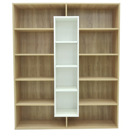Biblioteca Kring Ashford, 125x150x28 cm, culoare sonoma / Alb