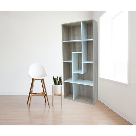 Biblioteca Kring Bath, 75x180x25 cm, culoare sonoma / alb