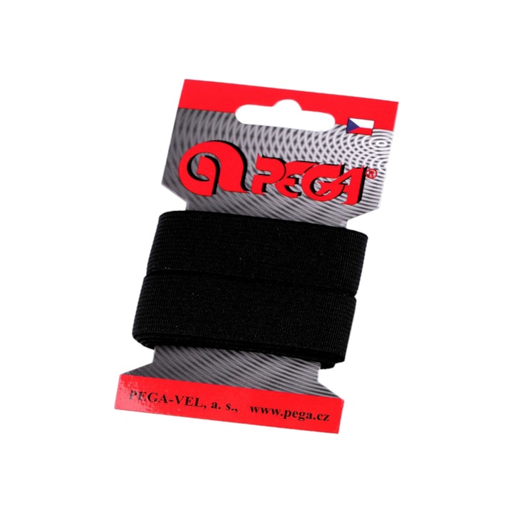 Elastic simplu plat, latime 20 mm, lungime 1.5 m, Negru