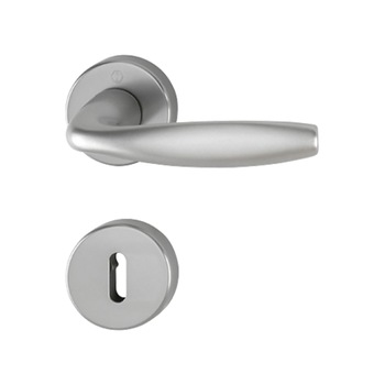 Maner usa interior, Hoppe New York, cu rozeta pentru cheie, culoare gri, 127 x 52mm Maner usa interior, Hoppe New York, cu rozeta pentru cheie, culoare gri, 127 x 52mm