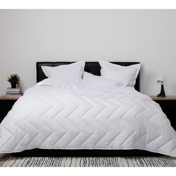 Pilota lana iarna cu fata bumbac damasc 200x215cm, Pucioasa, Alba Pilota lana iarna cu fata bumbac damasc 200x215cm, Pucioasa, Alba