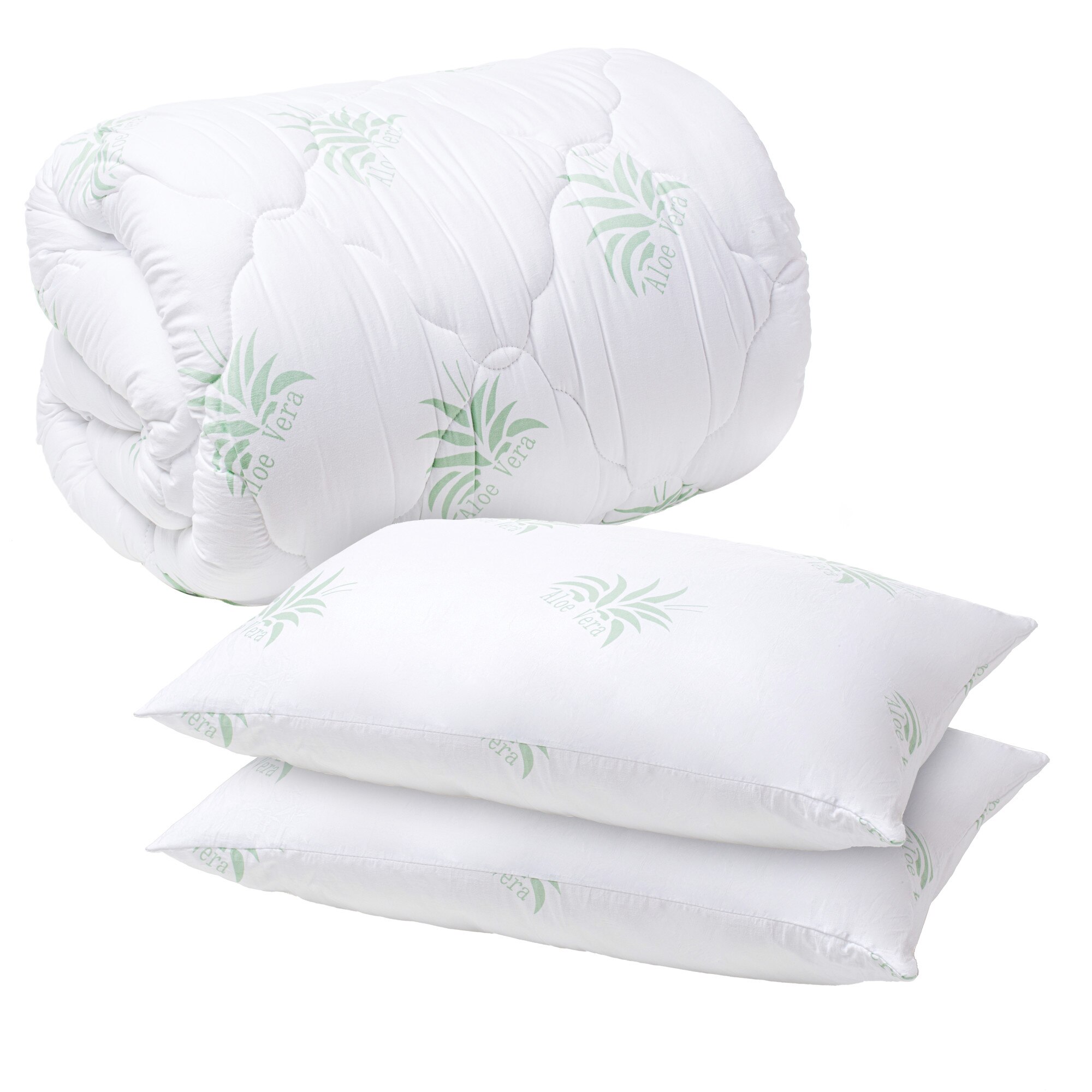 Set pilota Aloe Vera 200x220 si 2 Perne Aloe Vera 50x70