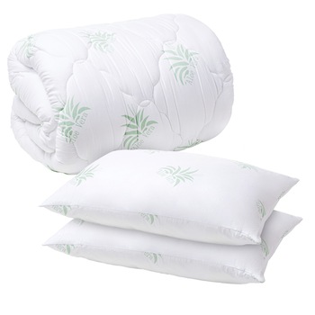 Set pilota Aloe Vera 200x220 si 2 Perne Aloe Vera 50x70 Set pilota Aloe Vera 200x220 si 2 Perne Aloe Vera 50x70