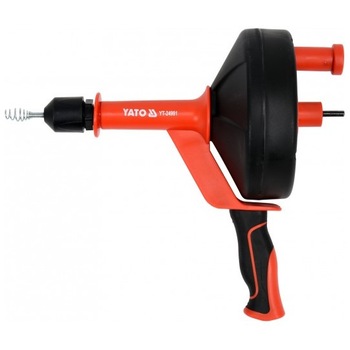 Spirala cu tambur pentru canalizare Yato, diametru 6mm, lungime 7.6m Spirala cu tambur pentru canalizare Yato, diametru 6mm, lungime 7.6m