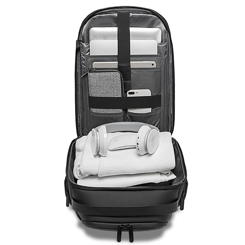 Rucsac laptop 15.6", business casual, impermeabil, cu port de incarcare USB, BANGE, Negru