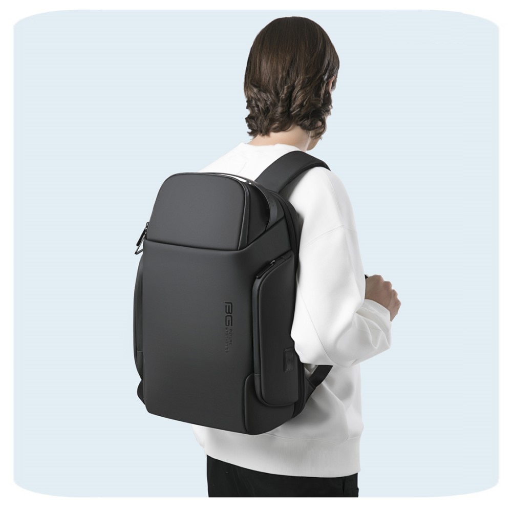 Rucsac laptop 15.6", business casual, impermeabil, cu port de incarcare USB, BANGE, Negru