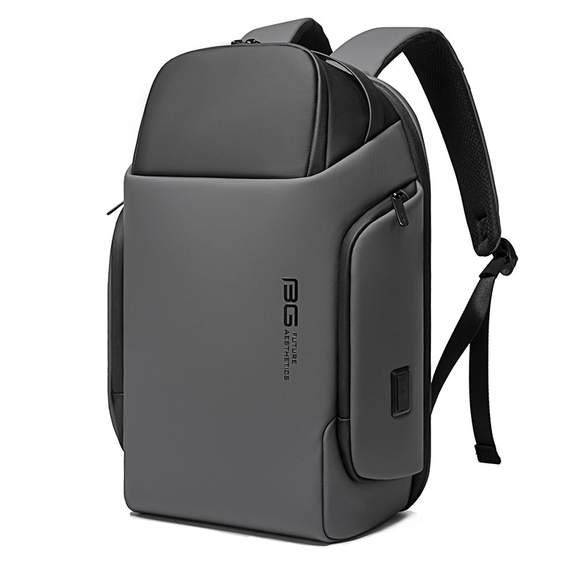 Rucsac laptop 15.6", business casual, impermeabil, cu port de incarcare USB, BANGE, Gri