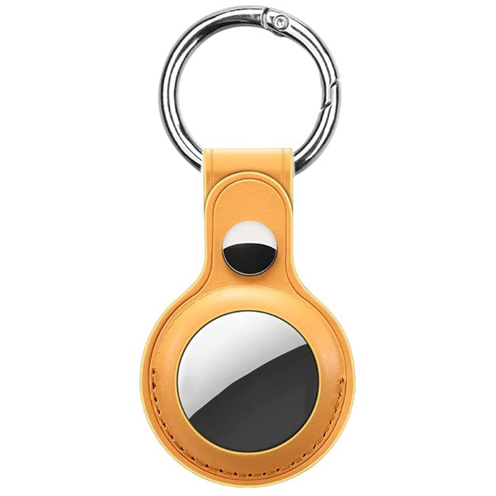Ключодържател PadForce за Apple AirTag, Еко кожа, Жълт