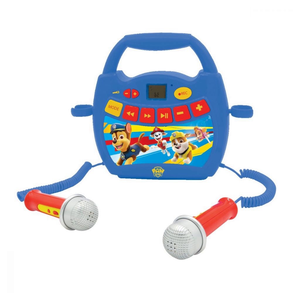 Aparat Karaoke portabil cu 2 microfoane Paw Patrol eMAG.ro