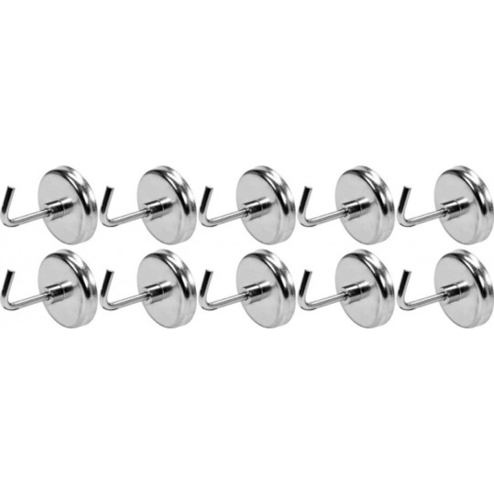 Set 10 carlige magnetice Yato, diametru 35 mm, lungime 30 mm