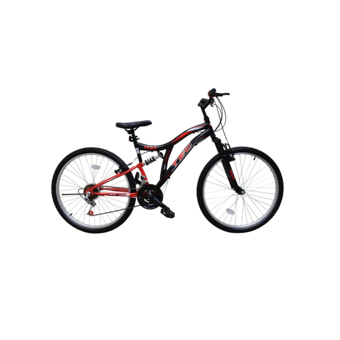 Bicicleta Mountain Bike, MTB, Suspensie Full, Roata 26 inch, Culoare Negru/Rosu, DenisNetwork™