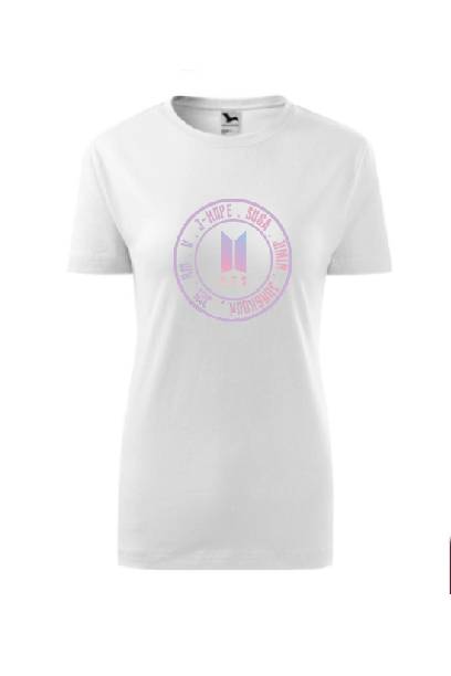Tricou personalizat BTS icon, alb, marime XL
