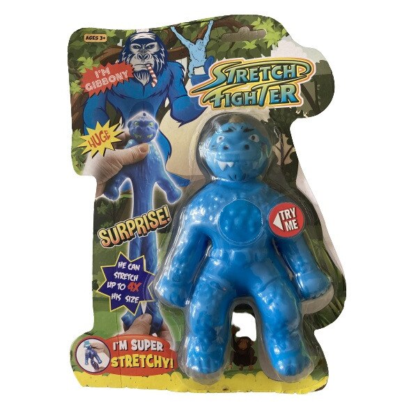 Figurina tip Goo Jit Zu, Strech Fighter ,15 cm , 4 x size, gibon,albastru