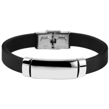 Bratara barbati din piele neagra AKZENT Bratara barbati din piele neagra AKZENT