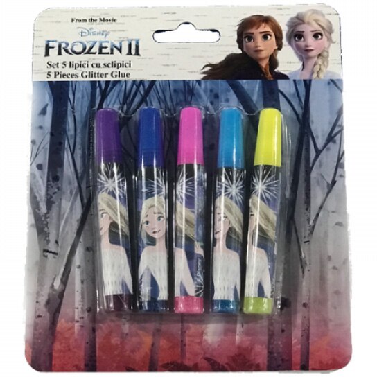 Set 5 lipici glitter Frozen, 19x16x0.13 cm