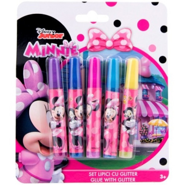 Set 5 lipici glitter Minnie,19x16x0.13 cm