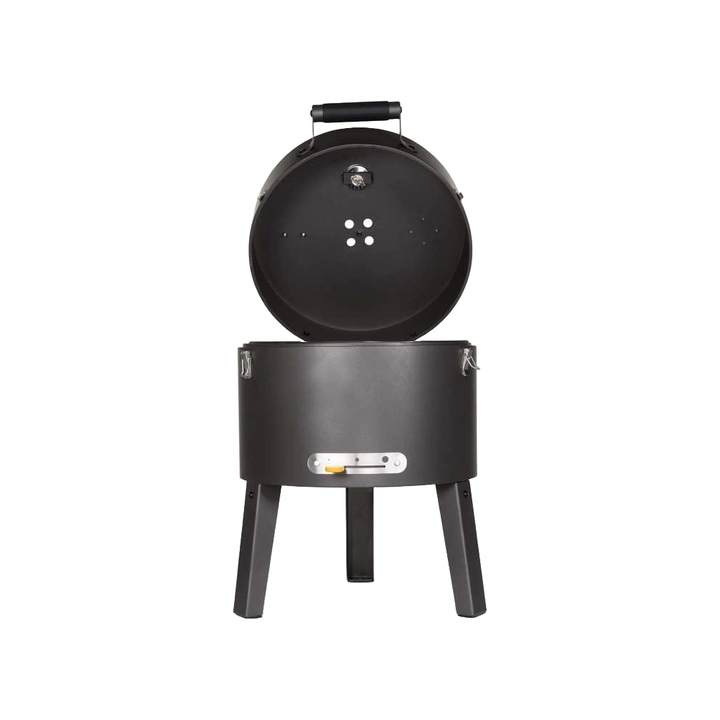 Преносима скара на дървени въглища Boretti, чугунена скара, термоизолирани дръжки, идеална за къмпинг и тераса, лесна за транспортиране, компактна, черна