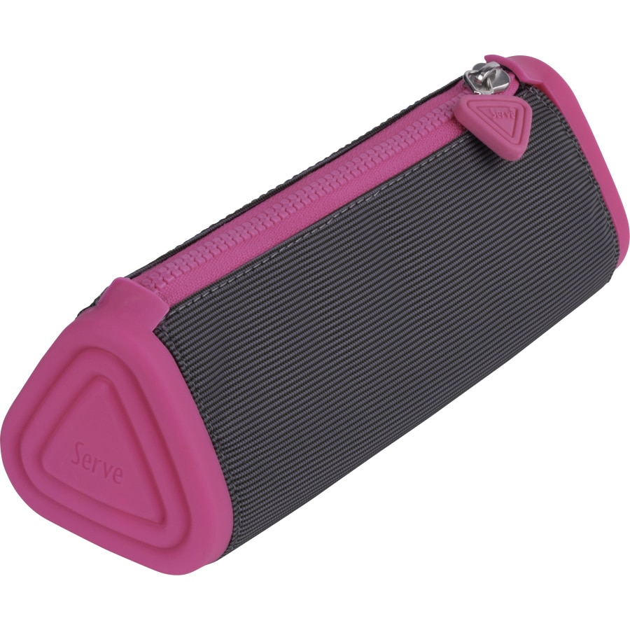 Necessaire Serve, triunghiular, serve prismo, poliester/silicon, gri/roz