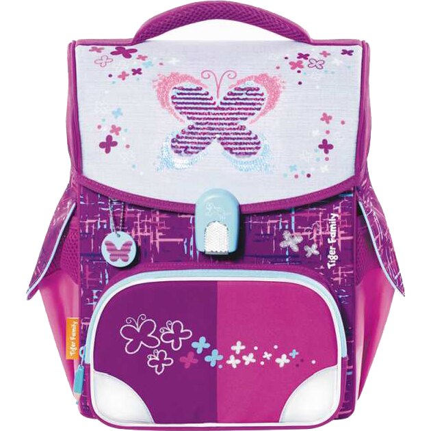 Ghiozdan Tiger, neechipat, jolly, dimensiune 36 x 31 x 19 cm, motiv playful butterfly