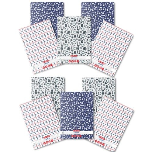 Set 10 Caiet Herlitz, A5, 48 file, 70g/mp, dictando, colturi rotunjite, motiv Nautica - design NOU