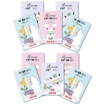Set 10 Caiet Herlitz, A5, 48 file, 70g/mp, patratele, colturi rotunjite, motiv Lama Set 10 Caiet Herlitz, A5, 48 file, 70g/mp, patratele, colturi rotunjite, motiv Lama