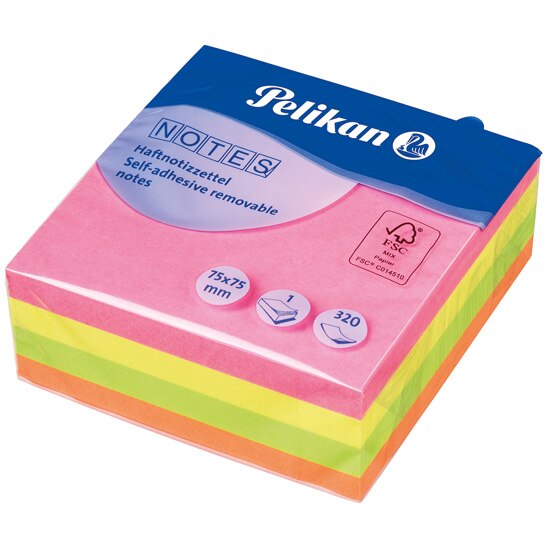 Bloc notes Pelikan, adeziv, 76X76 MM, 320 File, Neon
