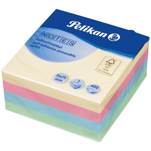 Bloc notes Pelikan, adeziv, 76X76 mm, 400 File, Mix color