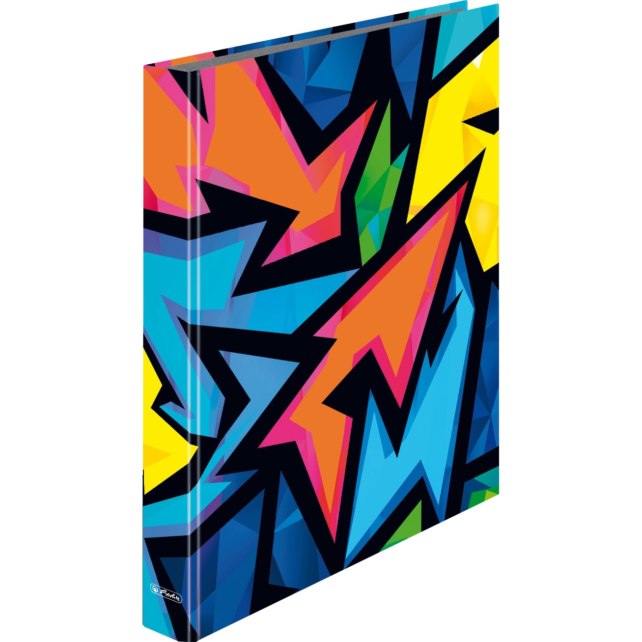 Caiet mecanic Herlitz, A4, 2 inele, 25 mm, motiv neon art