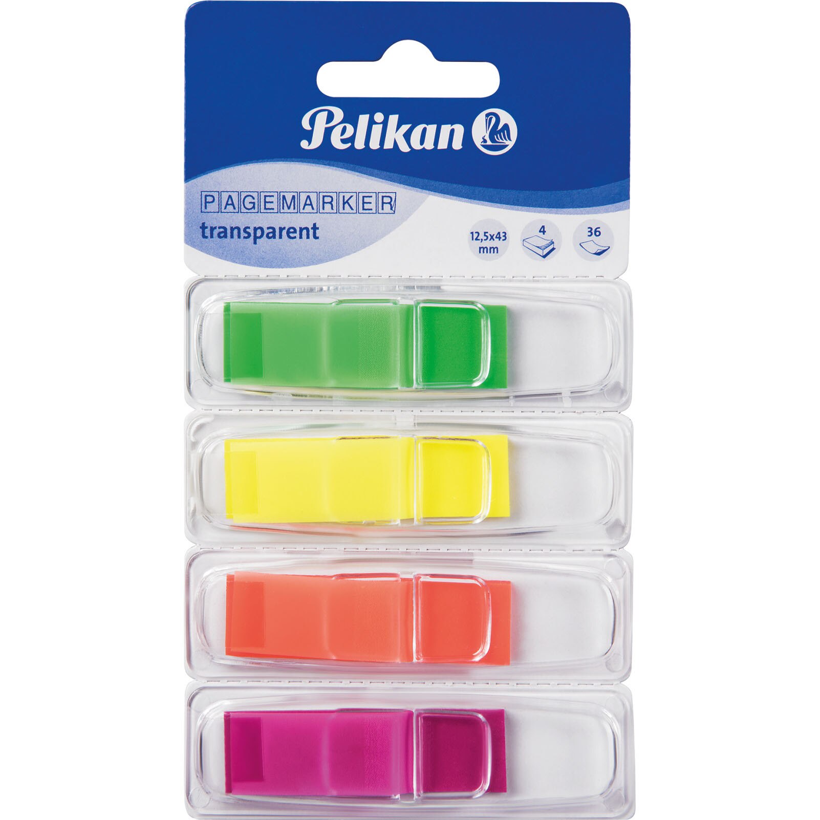 Dispenser Pelikan, pentru bloc notite adezive pagemarker, dimensiune 12.5 x 43 mm, 4 x 36 file, 4 culori