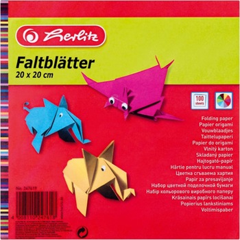 Set 100 coli, hartie origami 60 grame, dimensiune 20 x 20 cm Set 100 coli, hartie origami 60 grame, dimensiune 20 x 20 cm