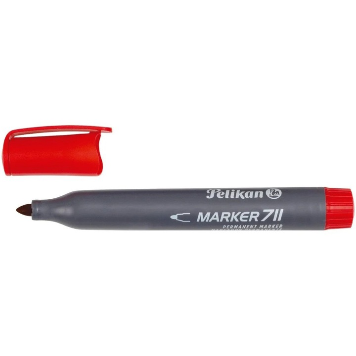 Маркер Pelikan, Перманентен, 711, Кръгъл връх, Червен