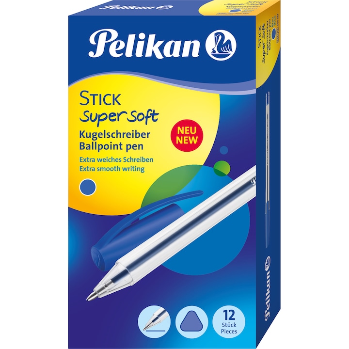 Комплект 12 химилки Pelikan, Stick super soft, Син
