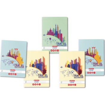 Set 5 Caiet Herlitz, A4, 60 file, 70g/mp, dictando, colturi rotunjite, motiv Travel Set 5 Caiet Herlitz, A4, 60 file, 70g/mp, dictando, colturi rotunjite, motiv Travel