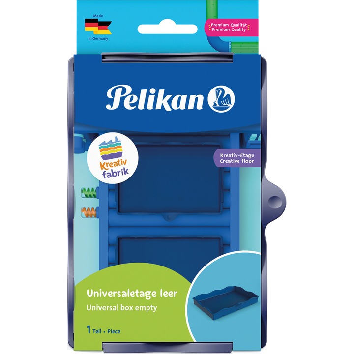 Tavita Pelikan, pentru set kreativ, plastic, cutie carton, culoare bleumarin