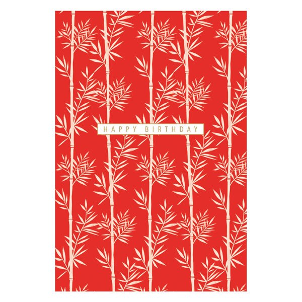 Felicitare - Happy Birthdays - Red Bamboo, Rosu, Cu mesaj, Carton