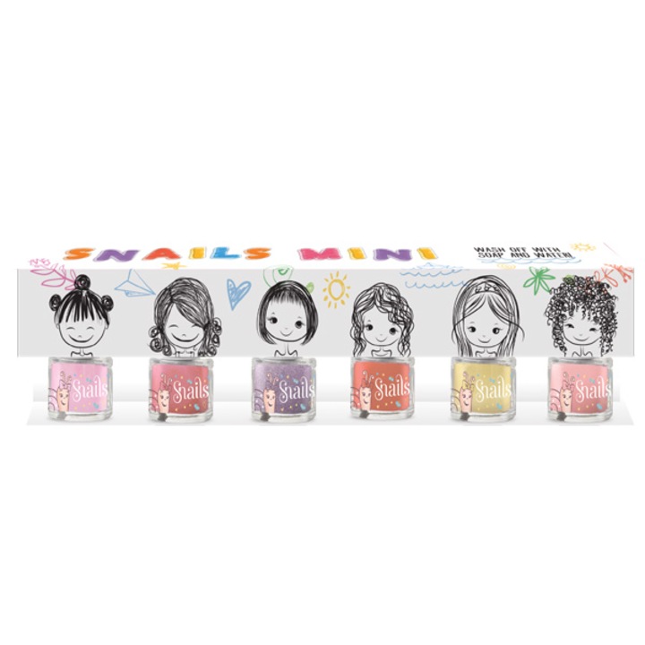 Комплект мини лакове за нокти Snails, 6 броя
