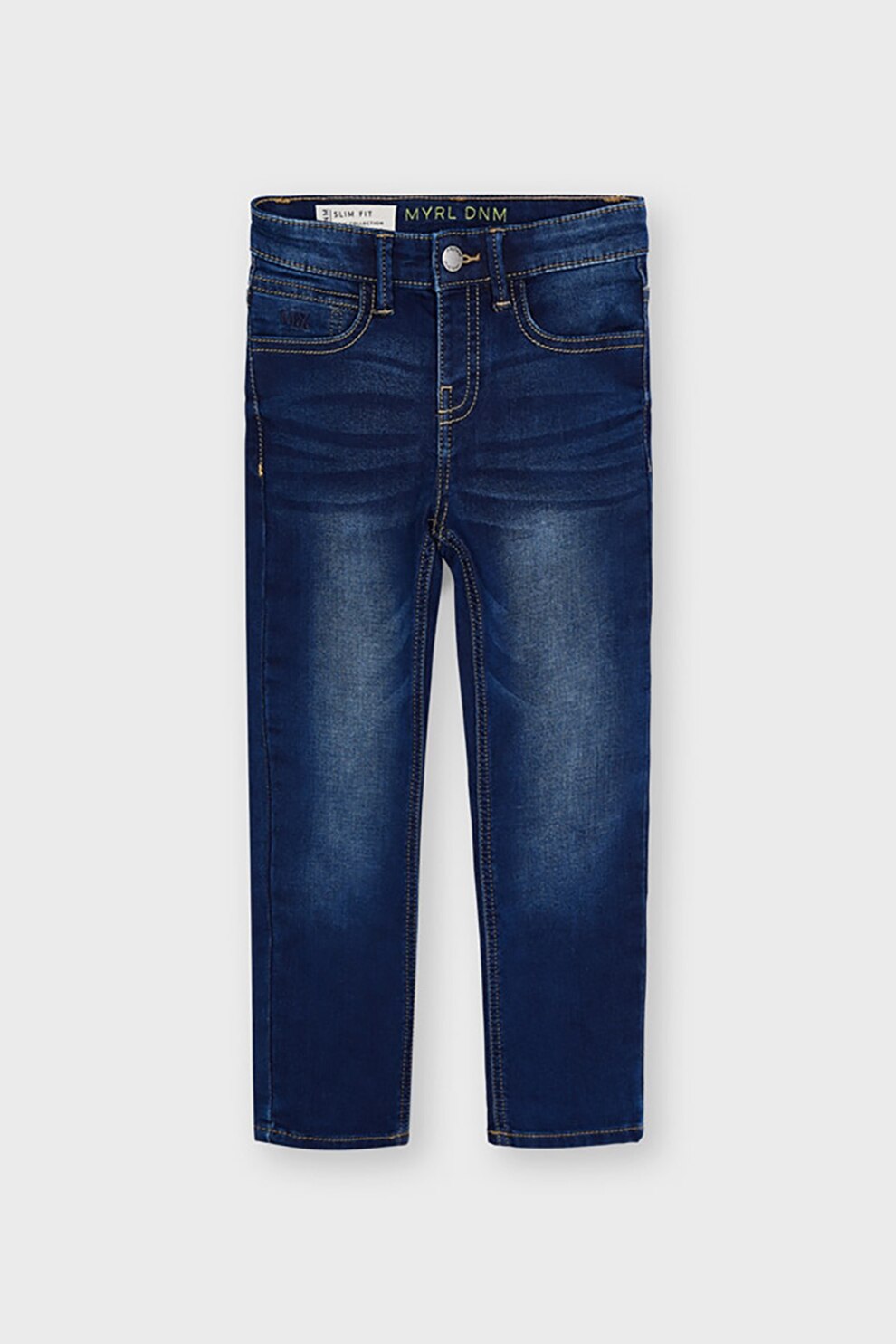 Mayoral, Blugi slim fit cu model cu 5 buzunare, Bleumarin