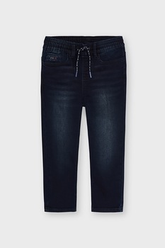 Mayoral, Blugi cu snur si talie elastica, Bleumarin inchis Mayoral, Blugi cu snur si talie elastica, Bleumarin inchis