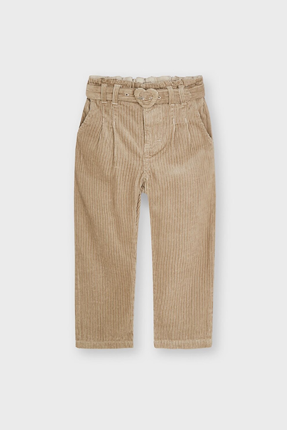 Mayoral, Pantaloni de reiat cu talie inalta, Maro camel