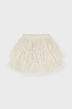 Mayoral, Fusta midi cu talie elastica, Alb fildes Mayoral, Fusta midi cu talie elastica, Alb fildes