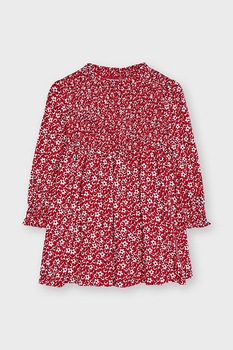 Mayoral, Rochie evazata cu animal print, Rosu/Alb/Negru, 104 CM Mayoral, Rochie evazata cu animal print, Rosu/Alb/Negru, 104 CM