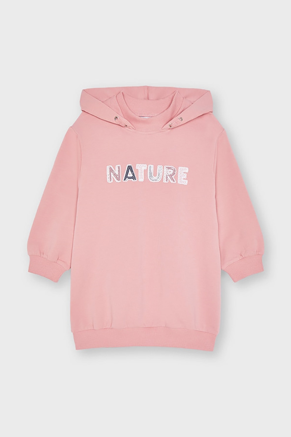 Mayoral, Rochie-hanorac cu aplicatii de paiete, Roz/Alb