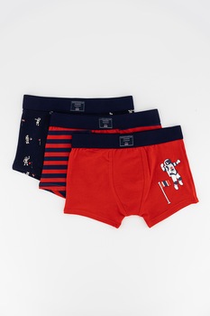 Mayoral, Set de boxeri din amestec de bumbac, cu model - 3 perechi, Bleumarin/Rosu Mayoral, Set de boxeri din amestec de bumbac, cu model - 3 perechi, Bleumarin/Rosu